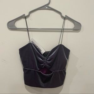 NWT Urban Outfitters - Velvet Going Out Cropped Top